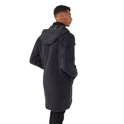 Mens Charcoal Classic Fit Original And Authentic Duffle Coat With Wooden Toggles