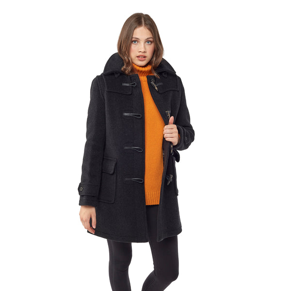 Women s London Classic Fit Duffle Coat Charcoal Original Montgomery Original Montgomery USA