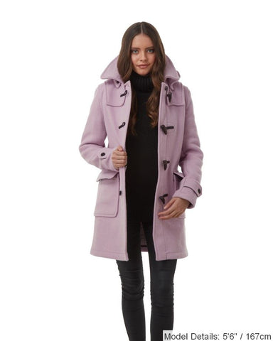 Women's Lilac London Classic Fit Duffle With Horn Toggles