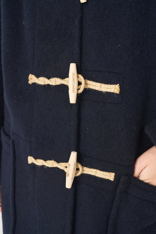 Women's Navy Francigina Long Original Duffle With Wooden Toggles