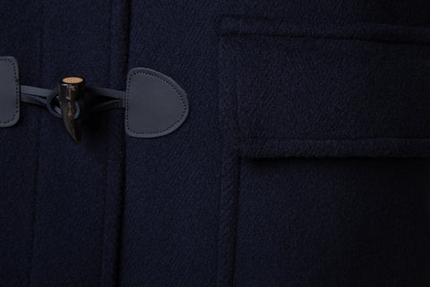 Men's Navy Long Elysian Classic Luxury Herringbone With Horn Toggles