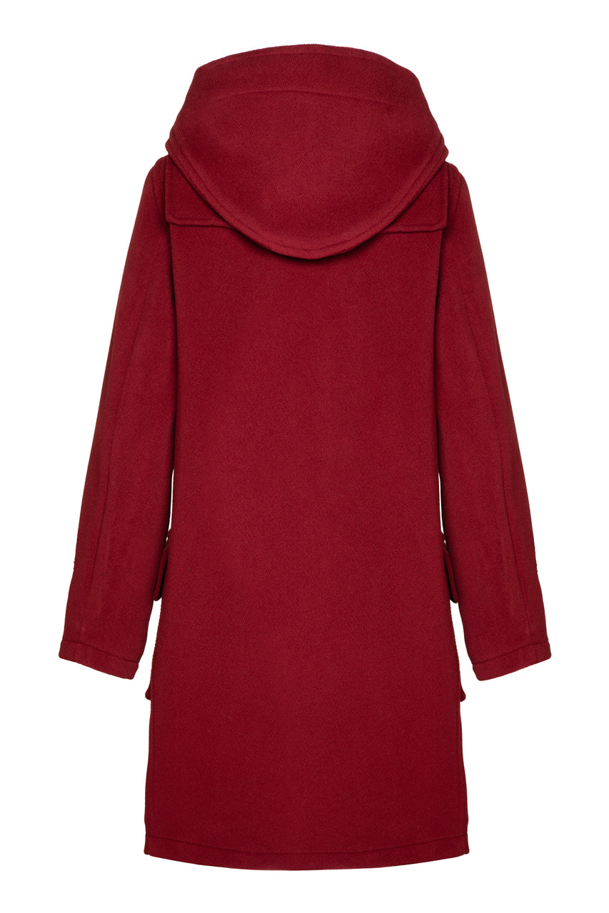 Women s Burgundy Long Elysian Classic Luxury Herringbone With Horn Tog Original Montgomery USA