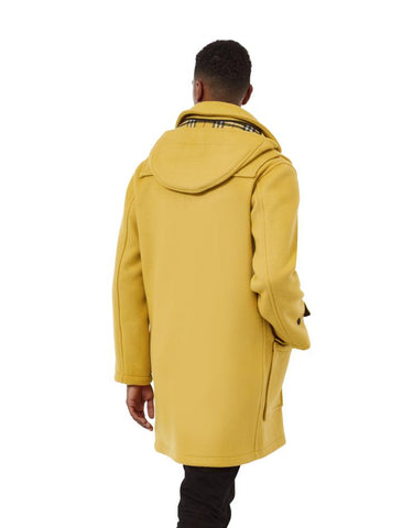 Men's Mustard London Custom Fit Convertible Duffle Coat, With Original Removable Hood And Horn Toggles