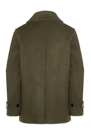 Men's Teddy Pea Coat - Olive