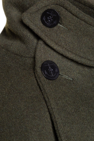 Men's Teddy Pea Coat - Olive