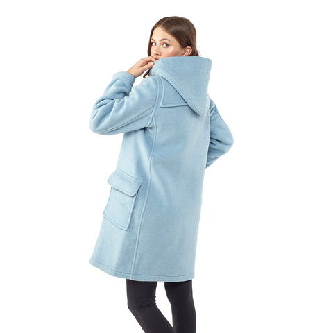 Woman's Baby Blue Original Classic Fit Duffle Coat With Horn Toggles