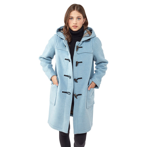 Woman's Baby Blue Original Classic Fit Duffle Coat With Horn Toggles