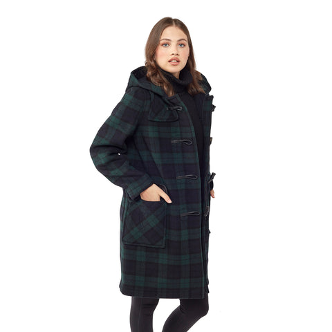 Woman's Blackwatch Original Classic Fit Duffle Coat With Horn Toggles