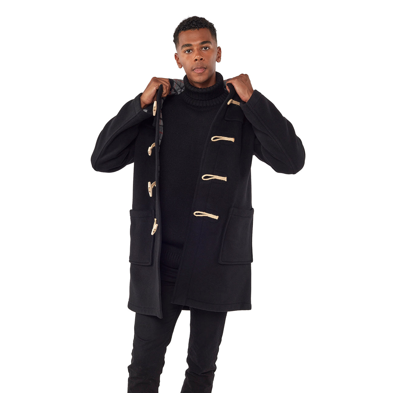 Original Montgomery Duffle Coat Wooden Toggle Charcoal