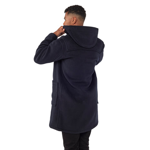 Mens Navy Classic Fit Original And Authentic Duffle Coat With Wooden Toggles