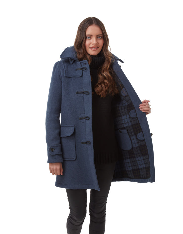 Blue duffle shop coat womens