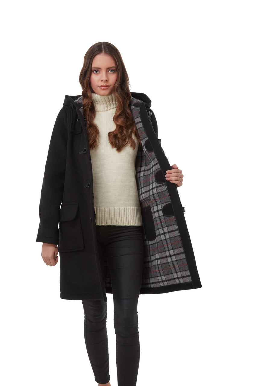Women's Classic Fit Duffle Coat Black | Original Montgomery