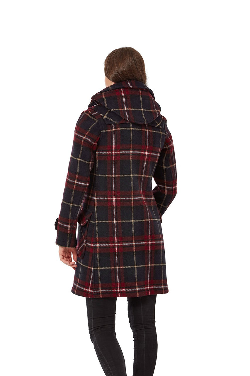 Burgundy check deals coat